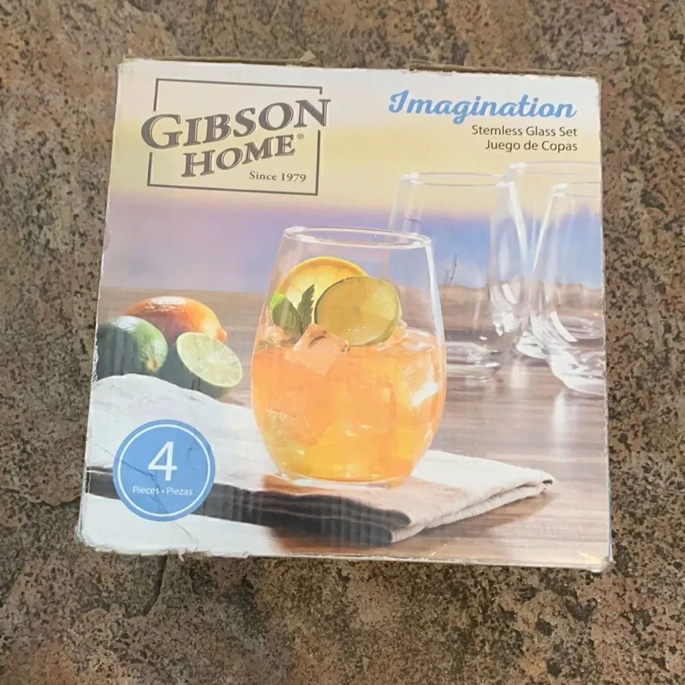 Gibson Home Imagination Stemless Glass Set 4 Pieces 10 Ounces Each Dishwasher